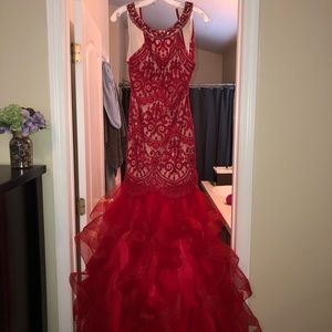Red Mermaid Prom Dress